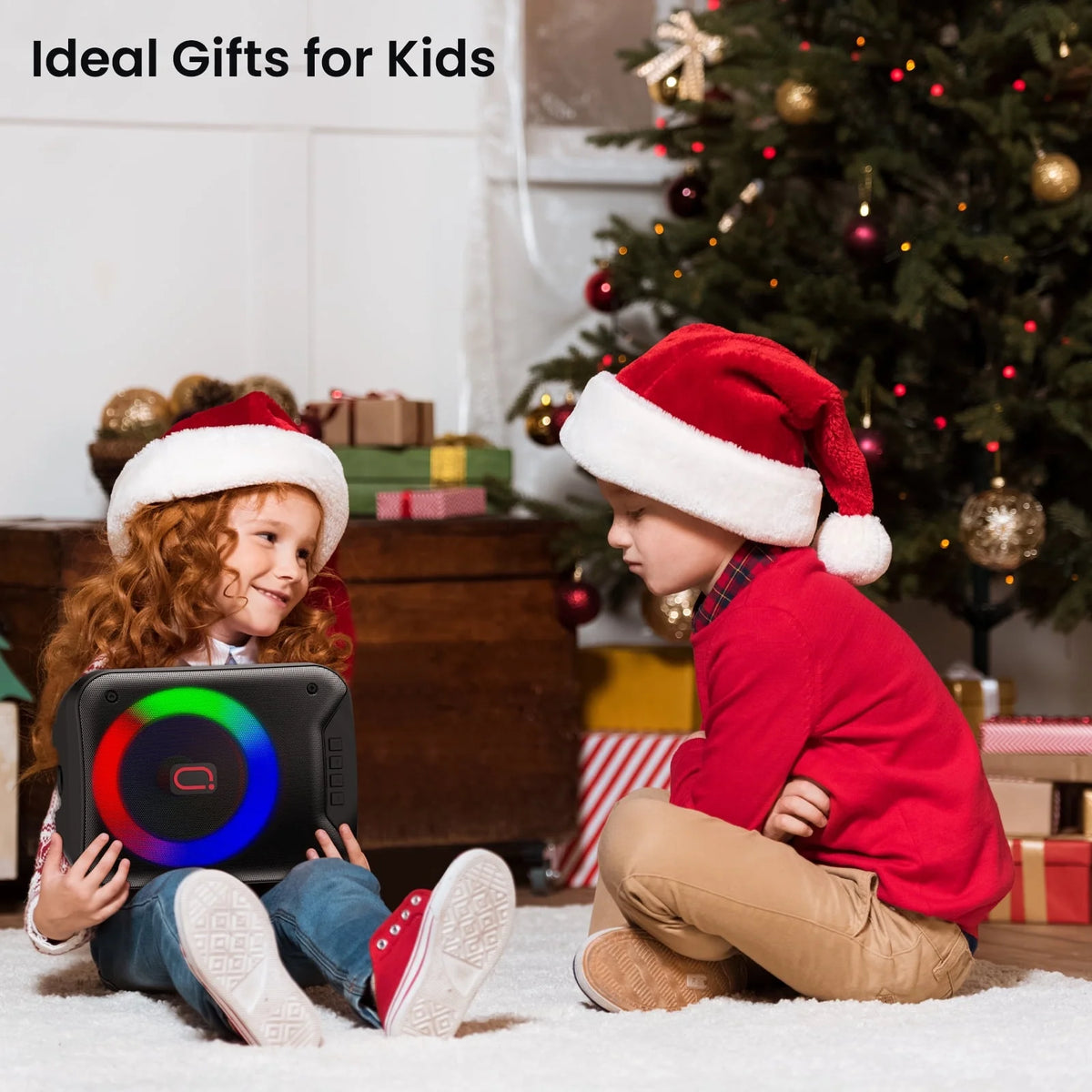 JYX Bluetooth Speaker, Portable Wireless Speaker with Microphone & LED Light, Party Speaker, D18