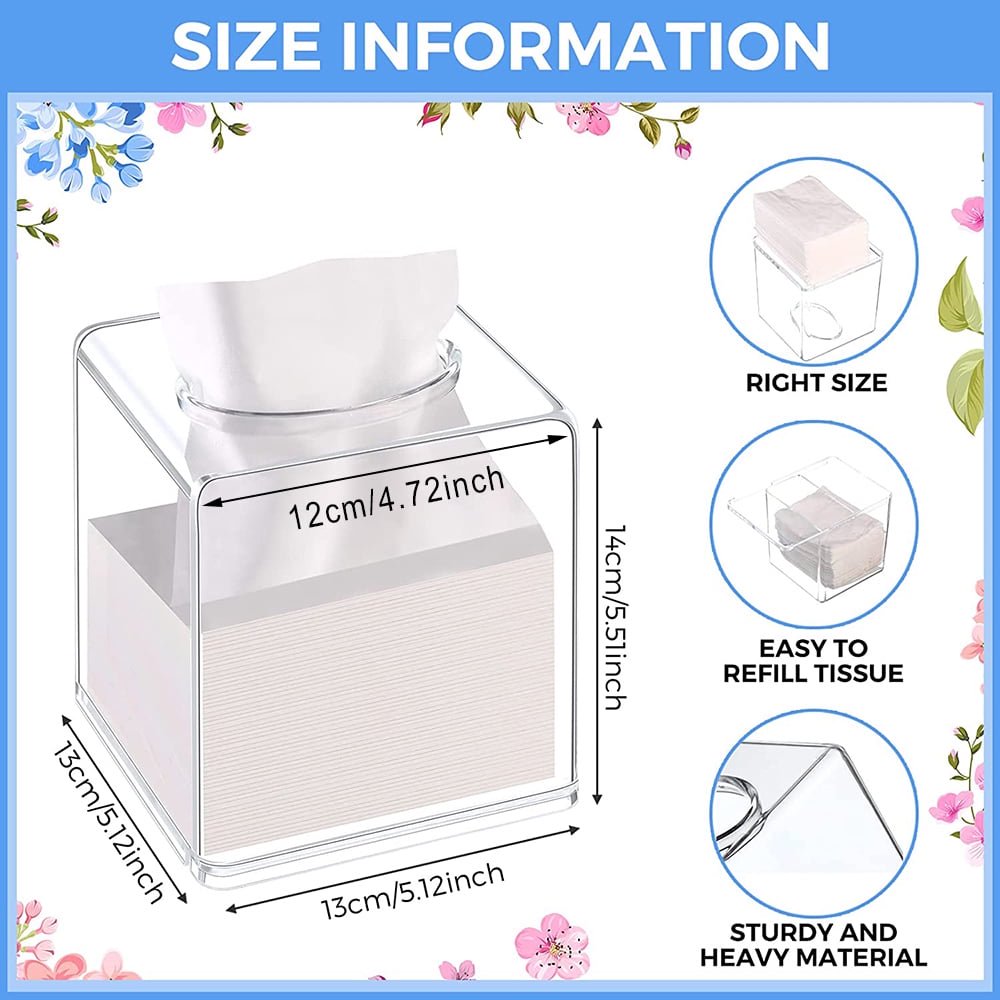 Acrylic Tissue Box Cover Square Tissue Box Holder