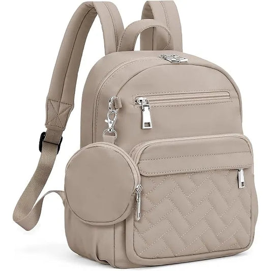 SYTRAH Mini Backpack for Women Small Back-pack Purse,Puffer Daypack Khaki