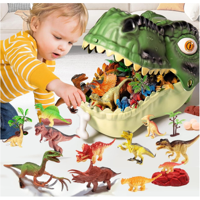 42PCS Dinosaur Toys,Realistic Jurassic Dinosaurs Figures Playset For for Kids 3-5 Years, with Eggs&Trees&Fence Mini Dinosaur Figures,Great Gifts for Girls and Boy Toddler Toy Animals Age-5-7