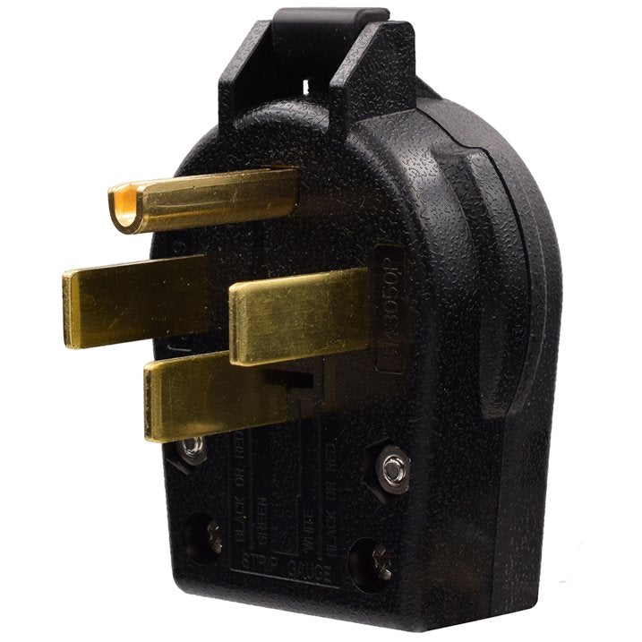 ELEGRP NEMA 14-30P & NEMA 14-50P Plug, 4 Prong Dryer/Range Oven Stove Angle Plug, Straight Blade Heavy Duty, 30 Amp 50 Amp 125/250V, Industrial Grade, Grounding, 3 Pole 4 Wire, UL Listed