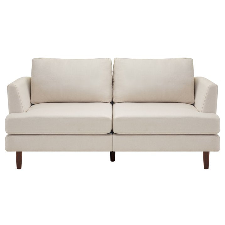 65.75 Comfy Sofa Couch, Modern Upholstered 2 Seater Couch for Living Room, Linen Love Seat Sofa with Wide Armrests and Deep Seats, Beige