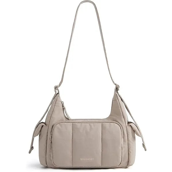 BAGSMART Crossbody Hobo Bags for Women, Small Puffer Everyday Purse Charcoal Gray