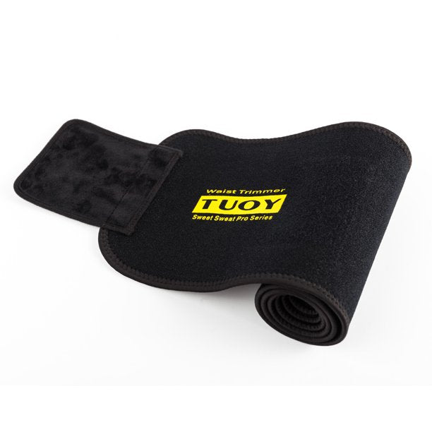 TUOY Waist Trimmer 8-Inch Wide Waist Trainer for Men & Women Adjustable Fit Weight Loss Belt Neoprene