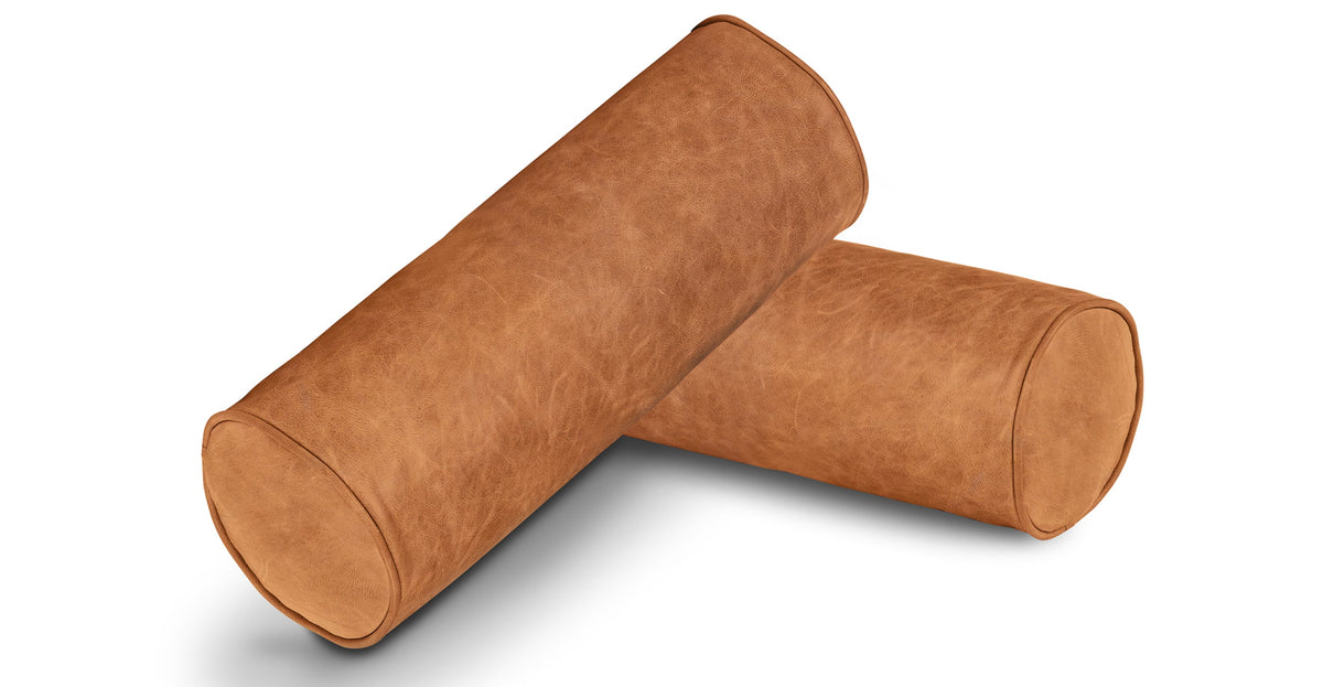 Napa Leather Bolster Pillow Set