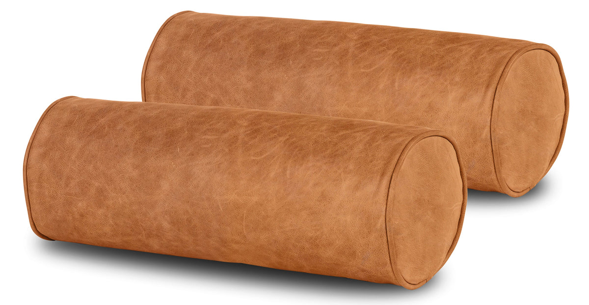 Napa Leather Bolster Pillow Set