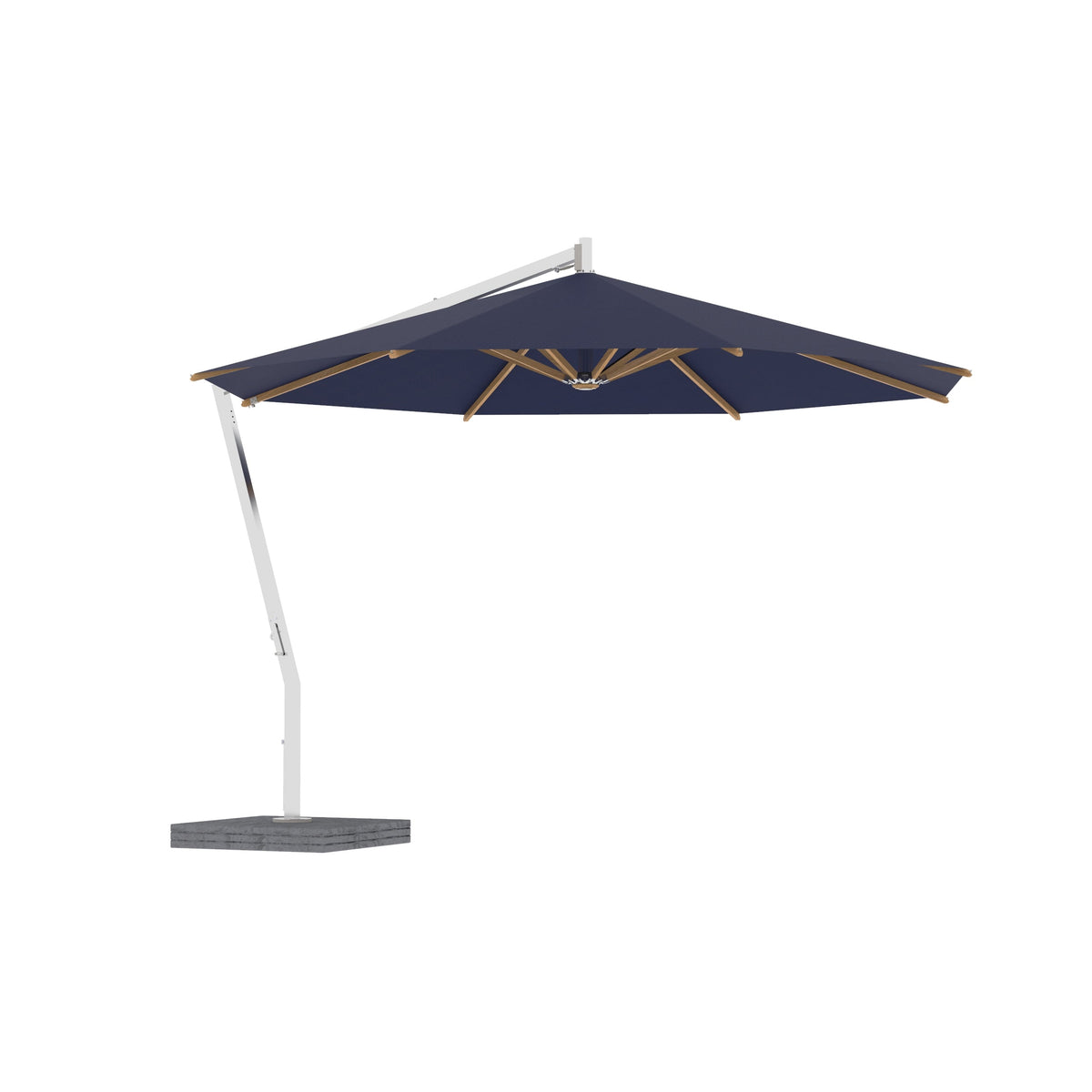 Shady X-Centric Round Umbrella with Teak Ribs